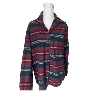 J. Crew Striped Button Down Flannel Size Small